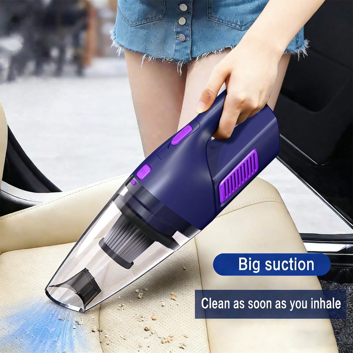 Car Vacuum Cleaner - CascadeVac El Tipi Araç Süpürgesi, Güçlü