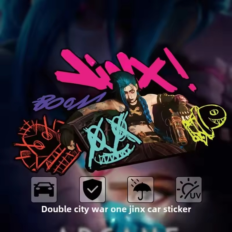 Car Accessories Decoration - Arcane Jinx Graffiti Yansıtıcı Araba Etiket