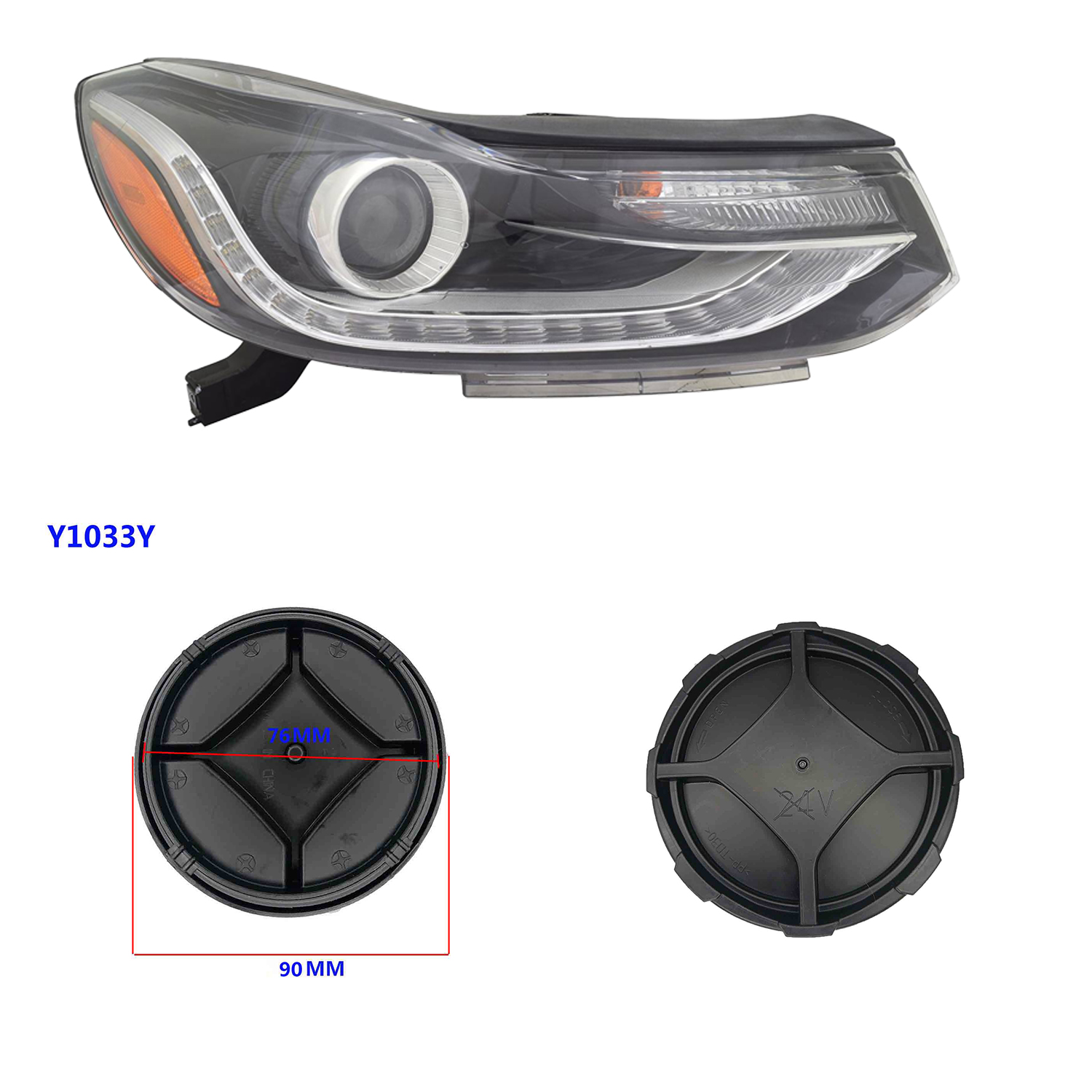 Led Headlight Bulbs - Chevrolet Trax far kapakları için 1